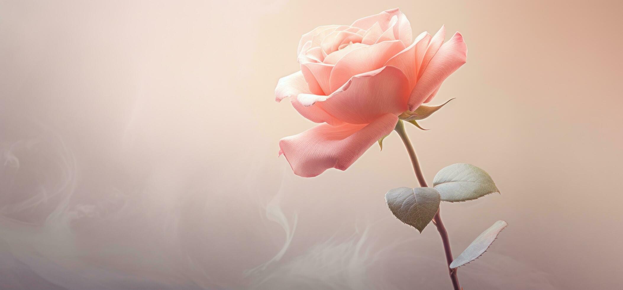 AI generated a pink rose on a light background, photo