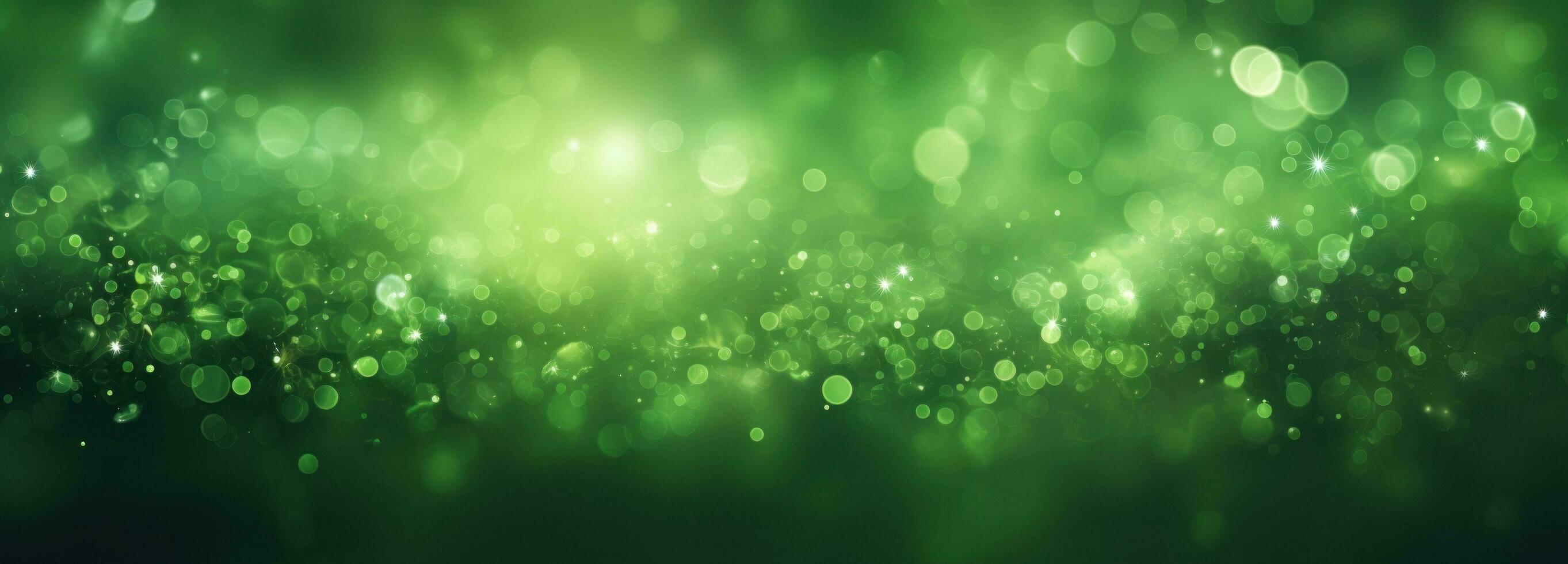 AI generated green light bokeh background photo