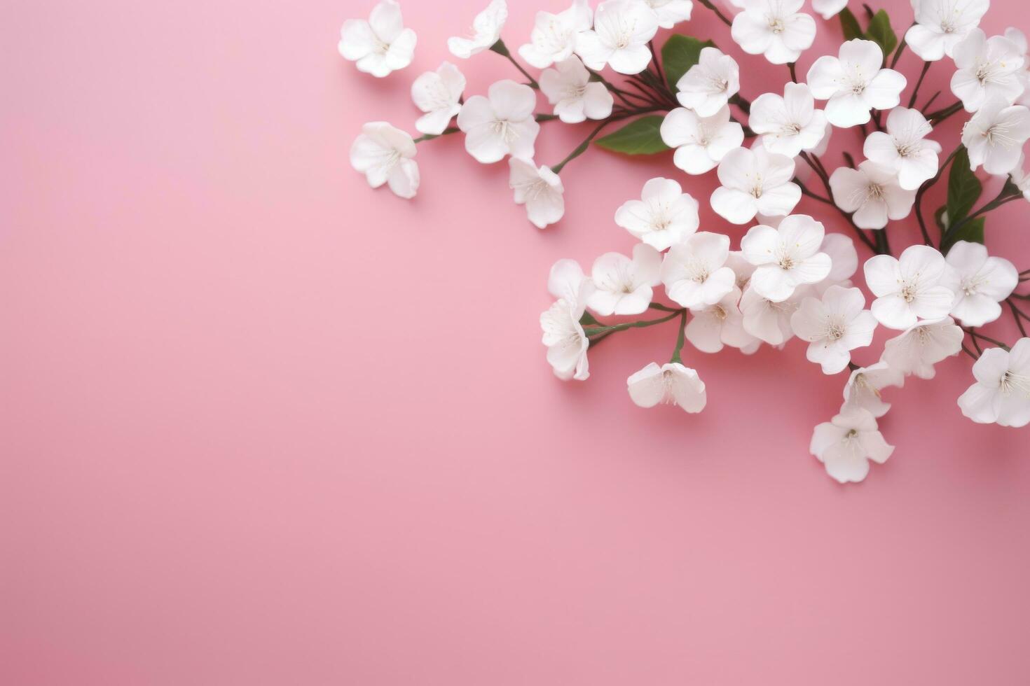 Ai Generated Pink Background And White Flowers On It 35818490 Stock Ai Generated Pink Background And White Flowers On It 35818490 Stock