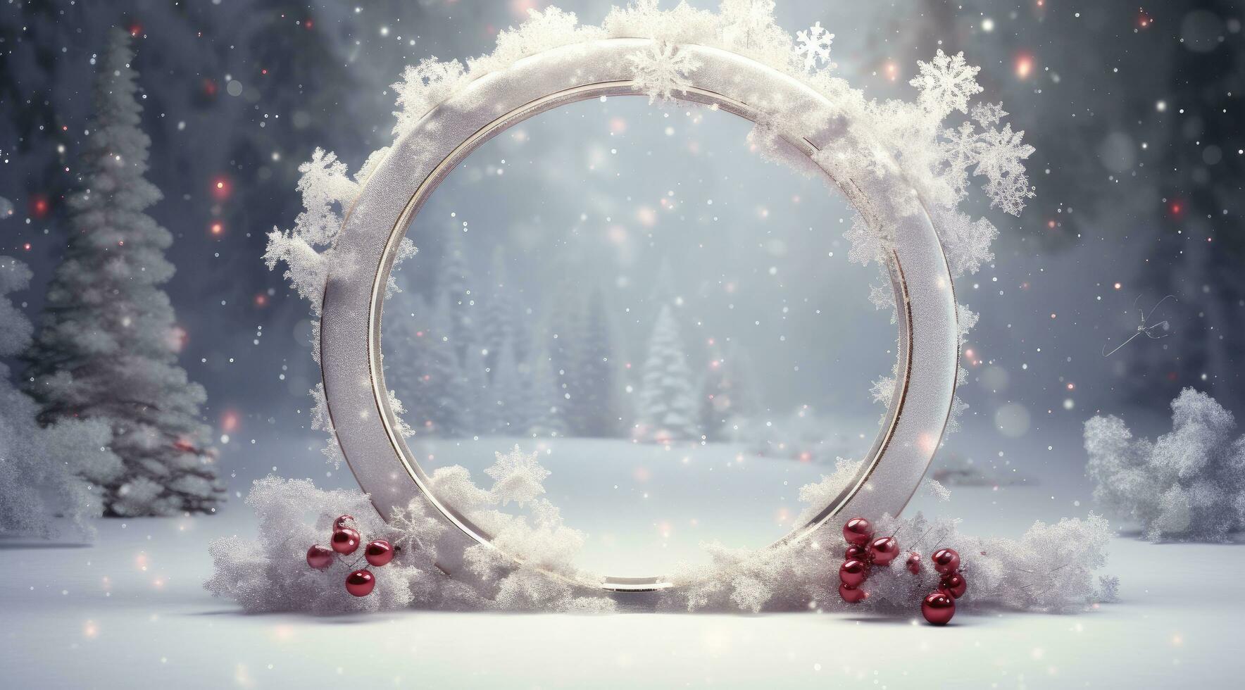 AI generated frame christmas frame decoration background photo