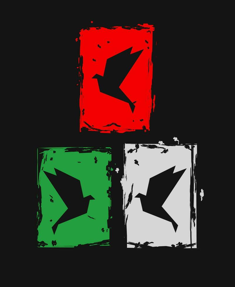 vector de paloma silueta en grunge diseño Perfecto para gratis Palestina Campaña
