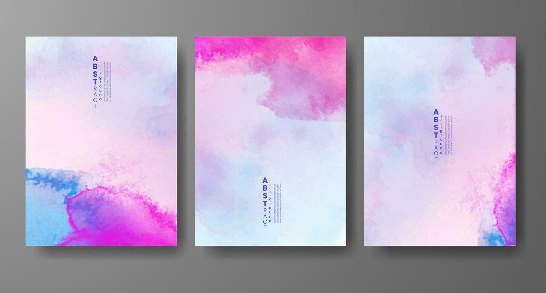 Set of creative hand painted abstract watercolor background. Design for your cover, date, postcard, banner, logo. vector