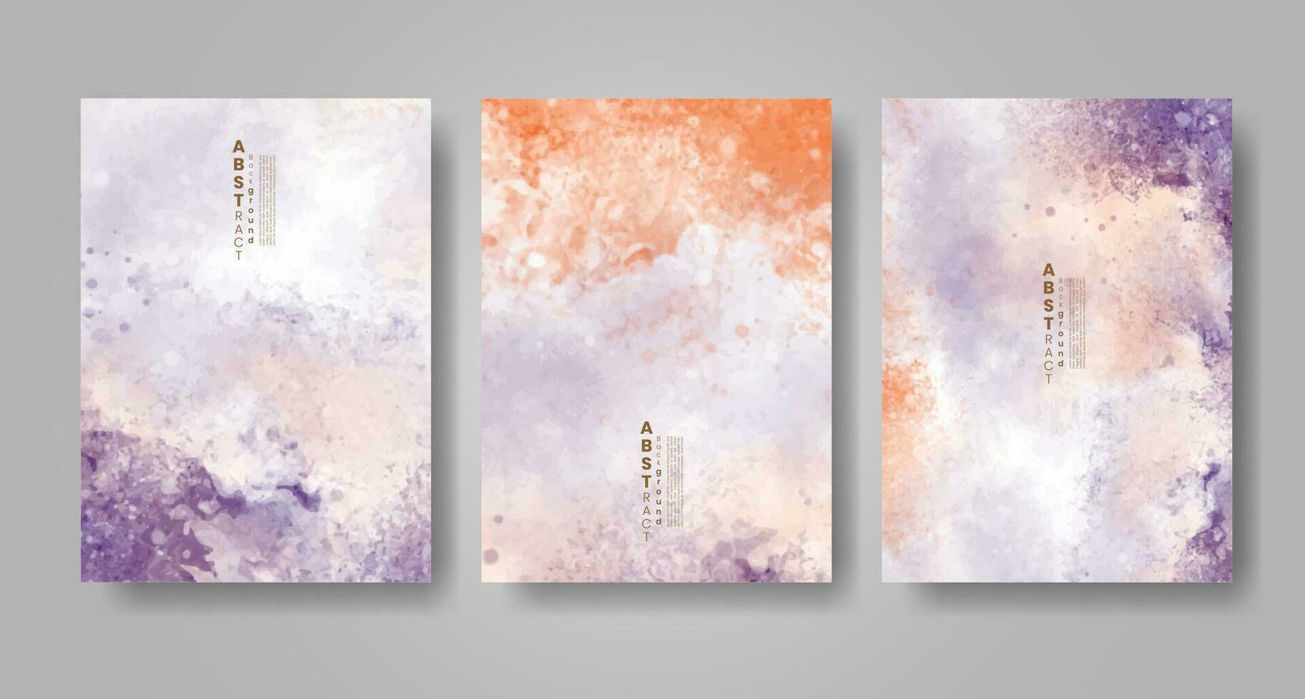 Set of creative hand painted abstract watercolor background. Design for your cover, date, postcard, banner, logo. vector