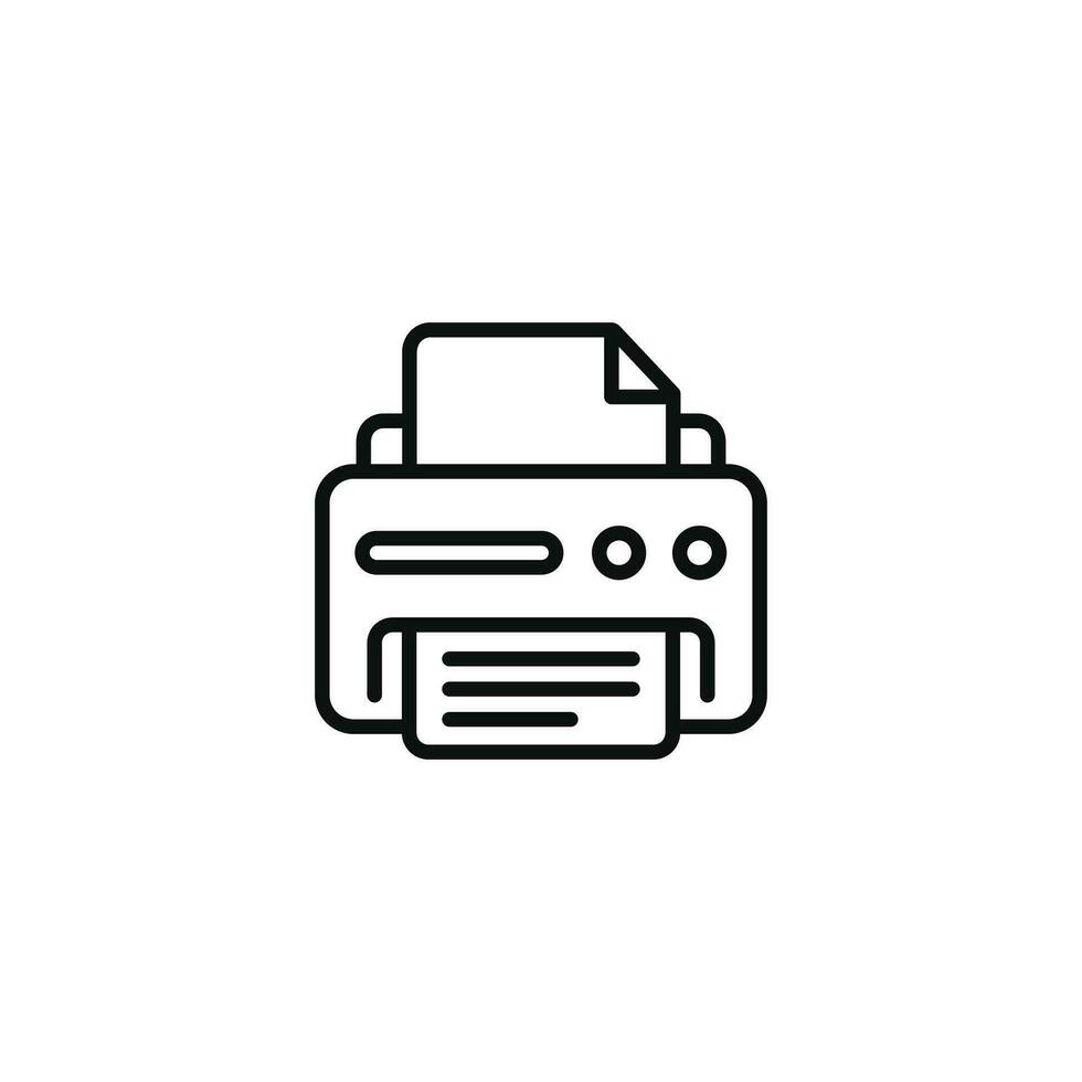 Printer line icon isolated on white background vector