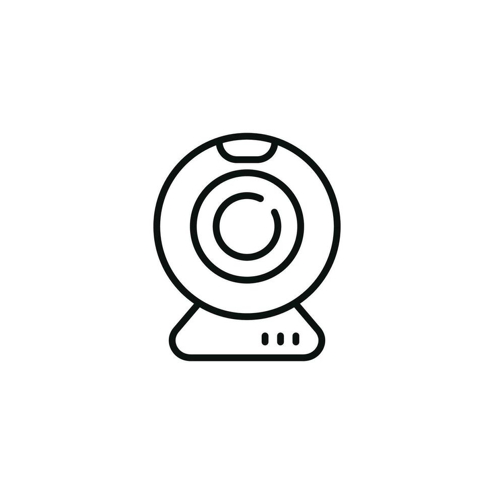 Web camera line icon isolated on white background vector