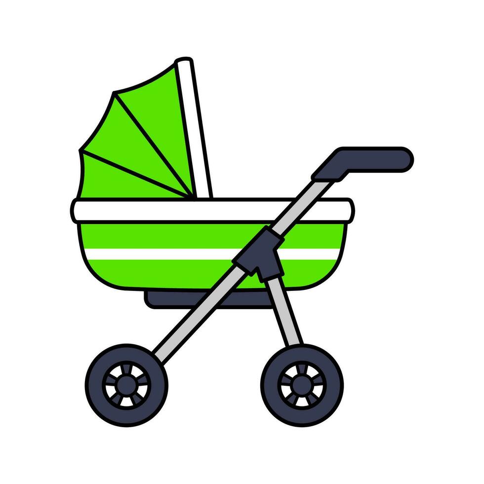 Vector Baby Stroller Illustration