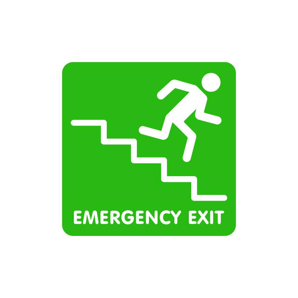 Vector Emergency Exit Sign on White Background