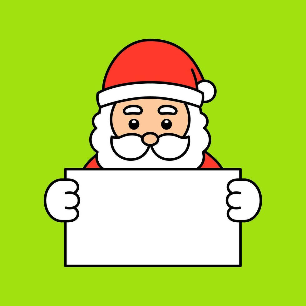 Santa Holding a Blank Sign vector