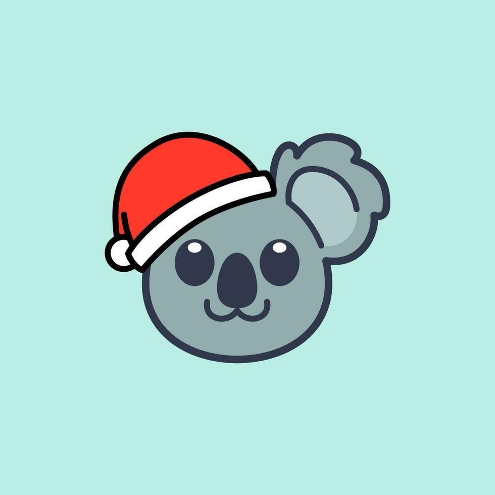 coala vistiendo Papa Noel sombrero ilustración vector