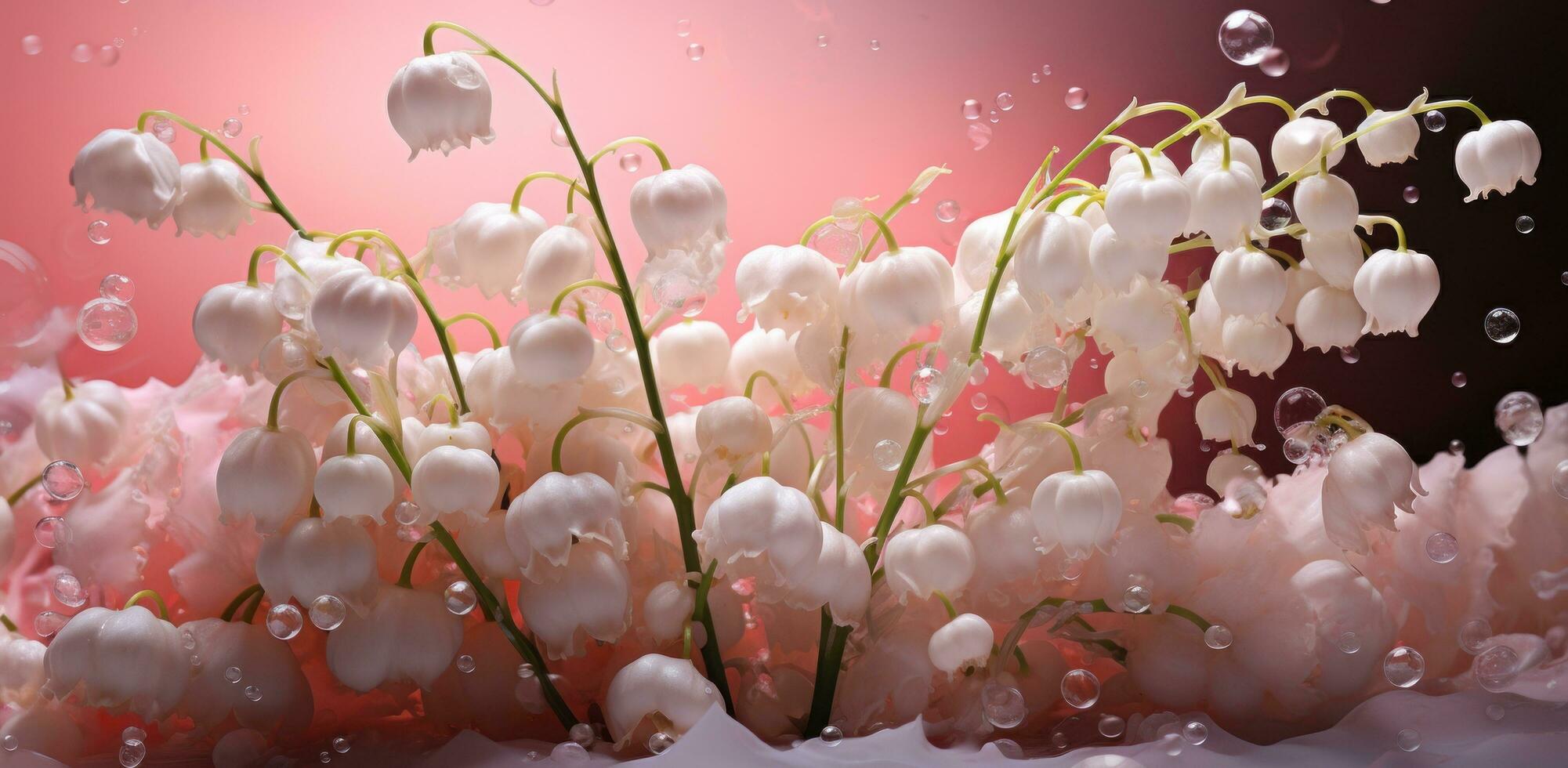 AI generated lily of the valley wallpaper, photo