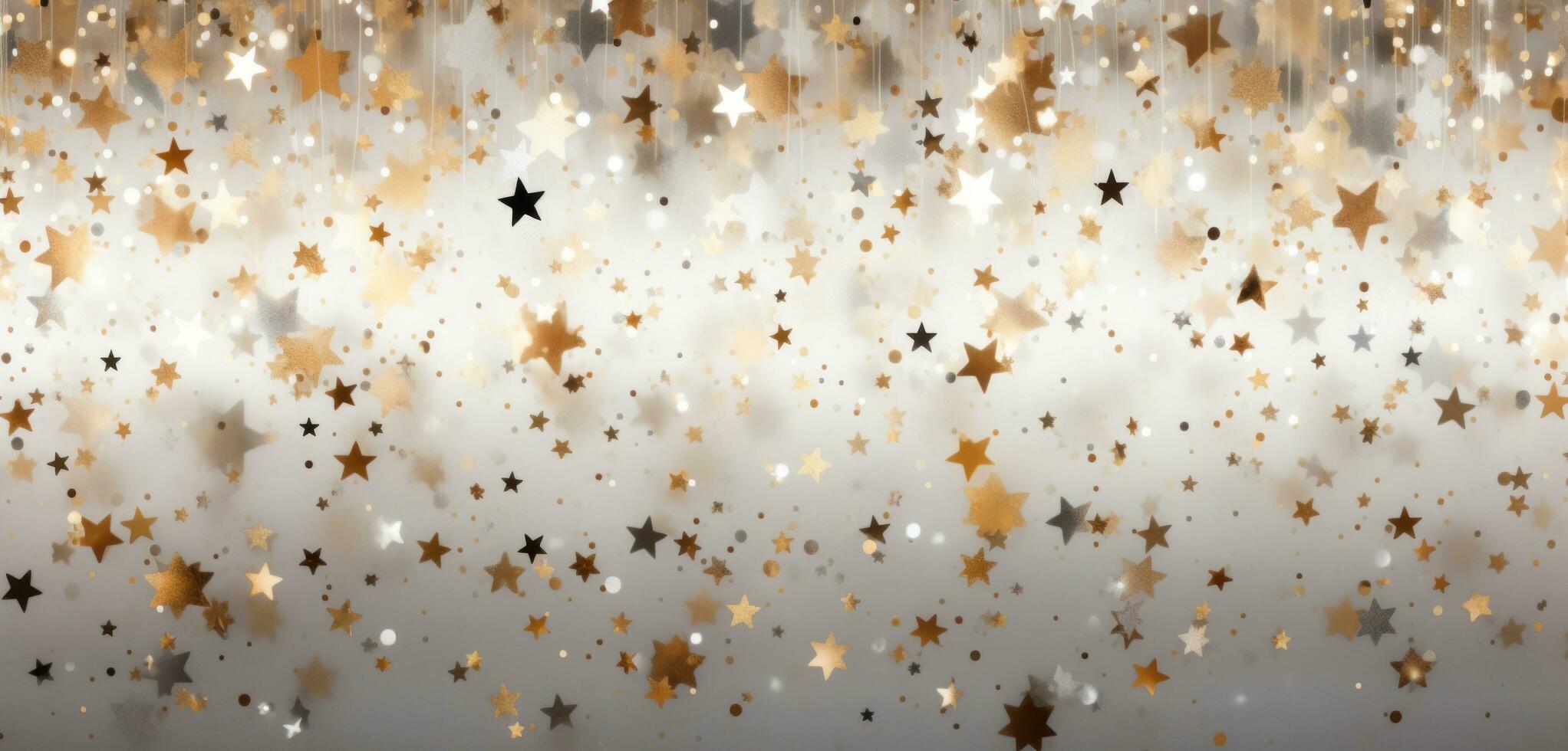 AI generated background of stars on a white and silver background photo