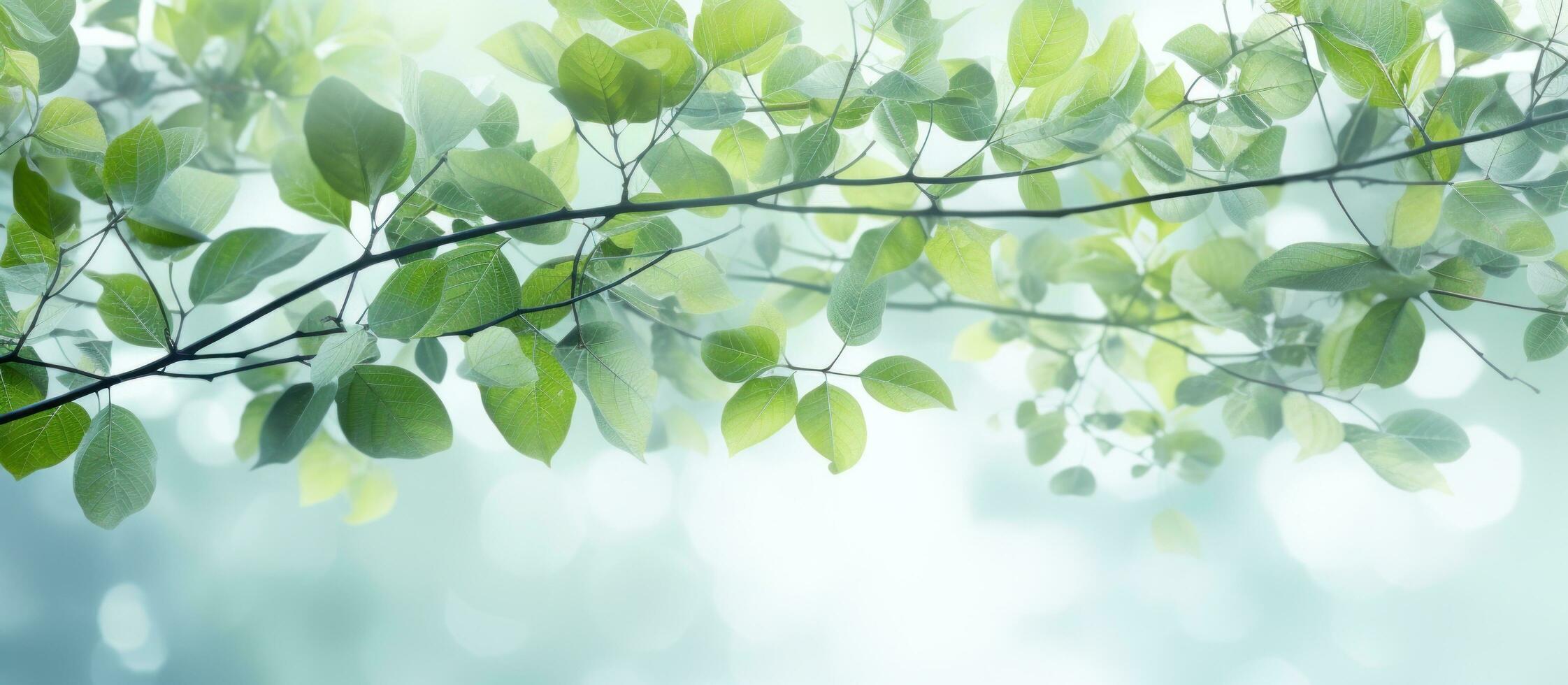 AI generated green leaves in a background, photo