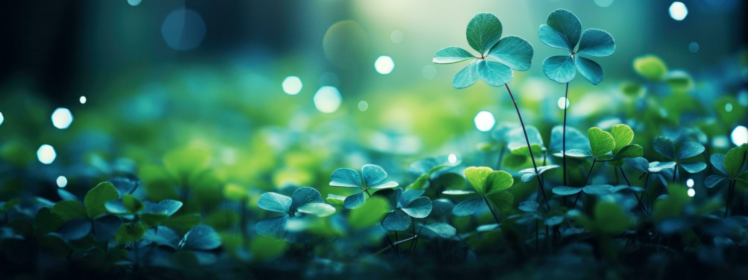 AI generated some clover leaves on the shamrock in the air photo