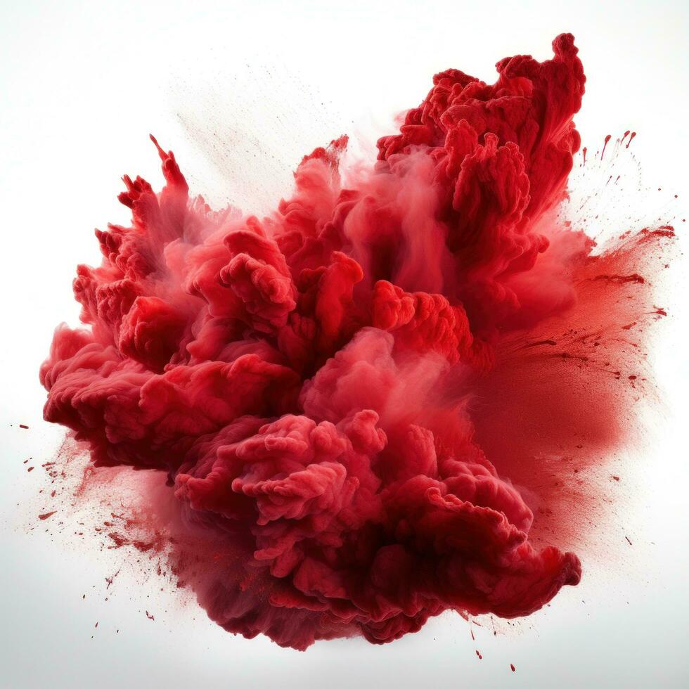 AI generated Red Holi, Holli, Holly. bright splash isolated photo