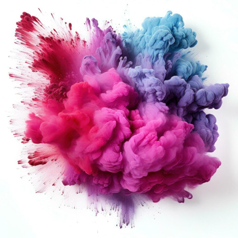 AI generated Multicolored Holi, Holli, Holly. bright splash isolated photo