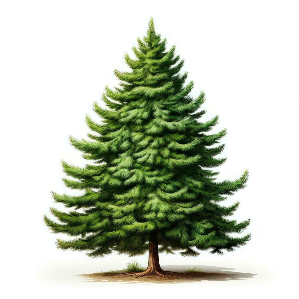 AI generated Green cartoon Christmas tree isolated photo