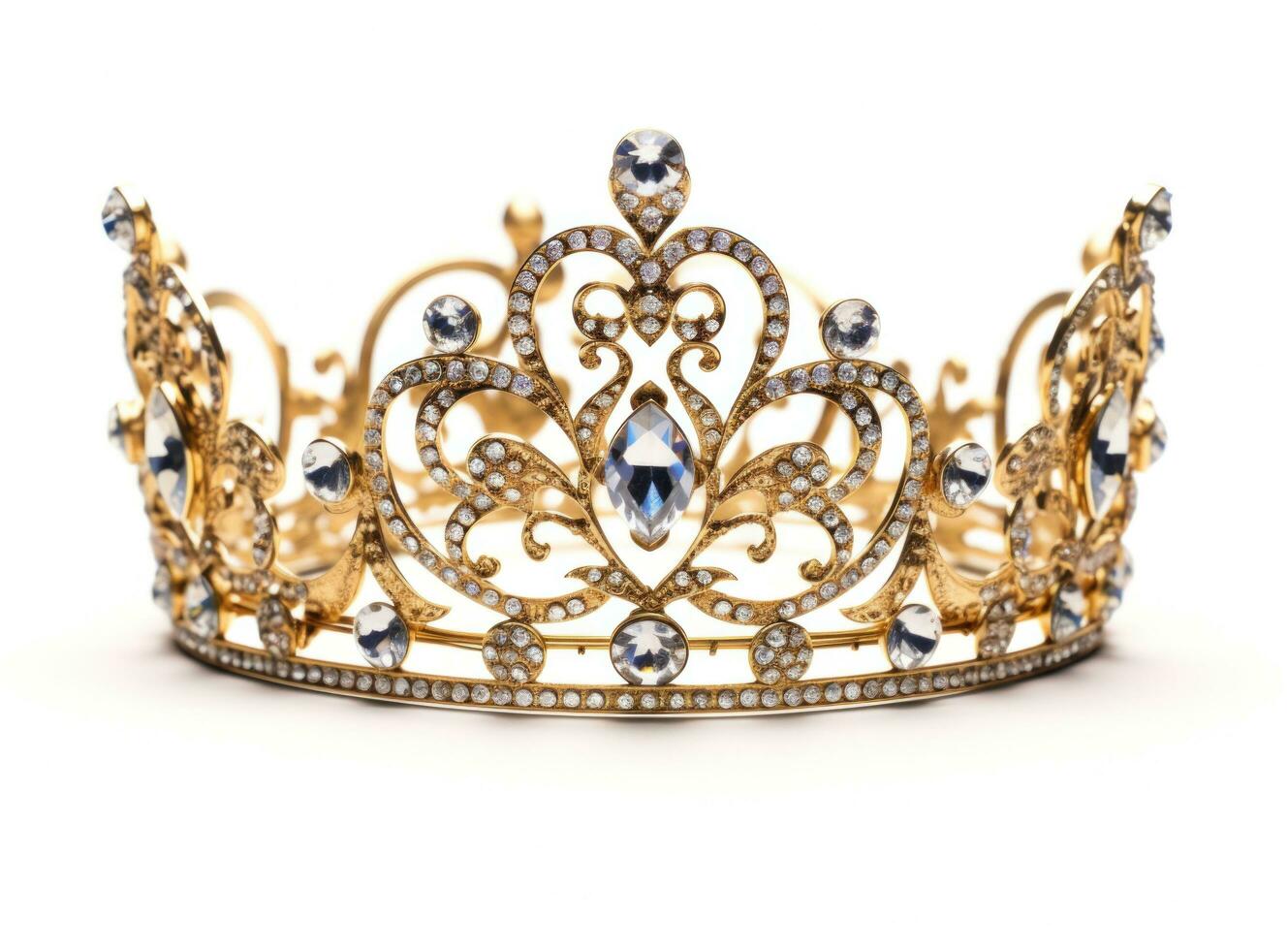 AI generated a shiny, gold crown isolated photo