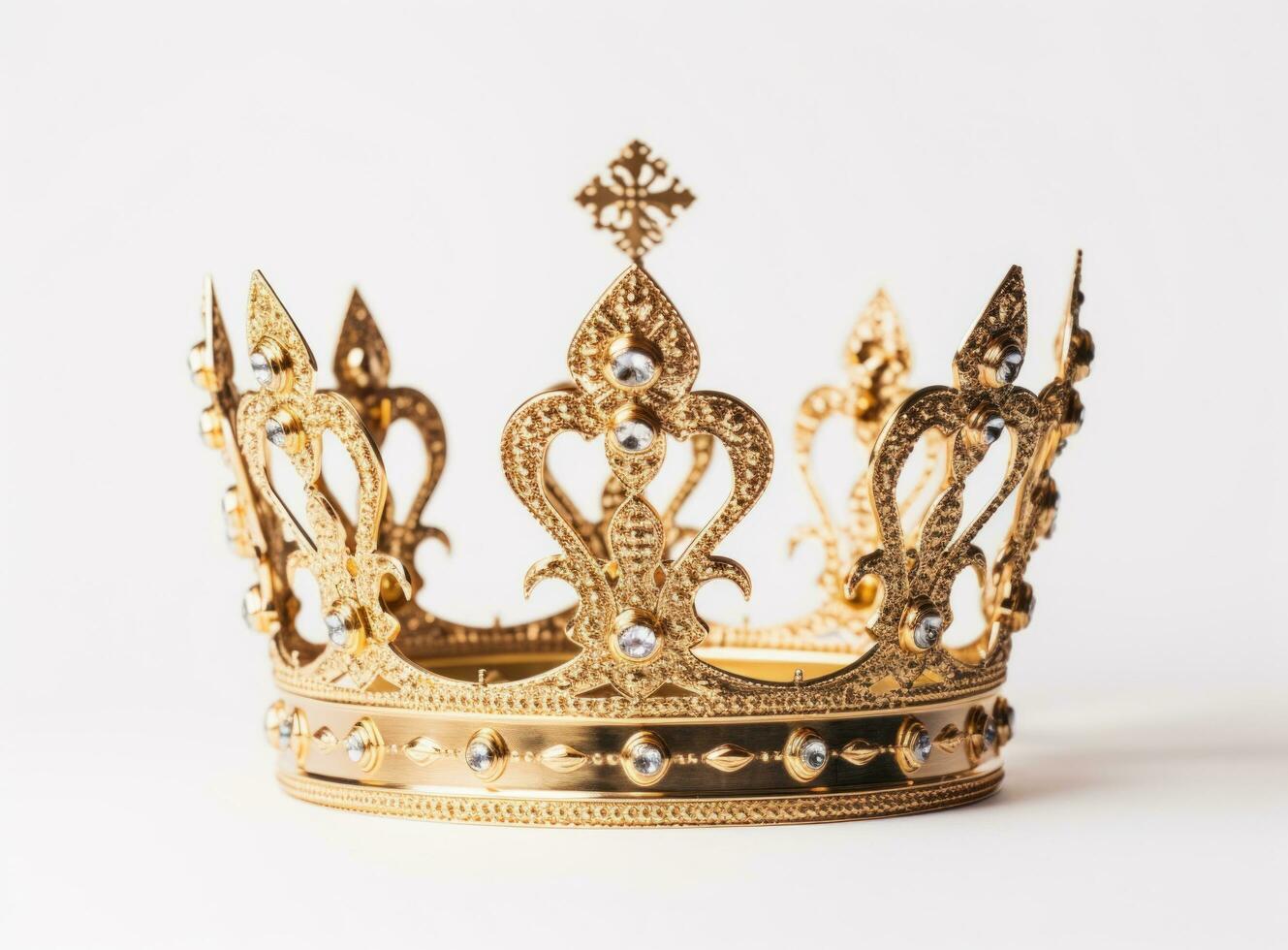 AI generated a shiny, gold crown isolated photo
