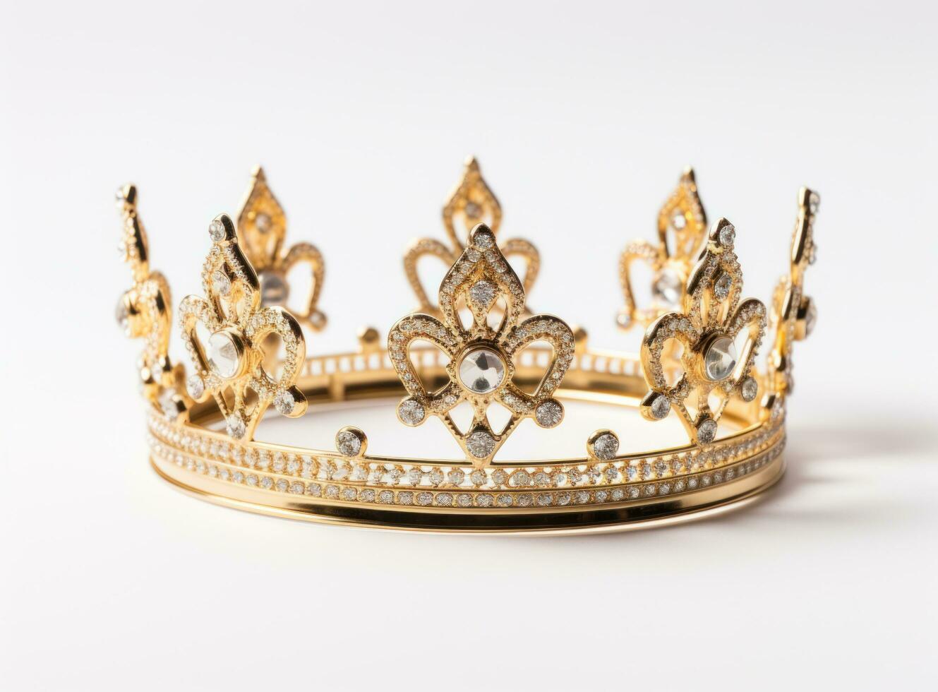 AI generated a shiny, gold crown isolated photo