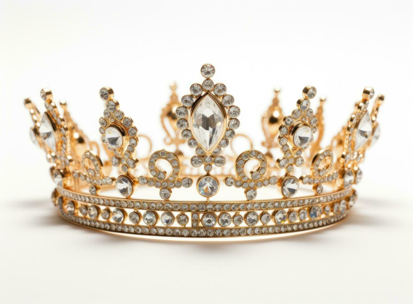 AI generated a shiny, gold crown isolated photo