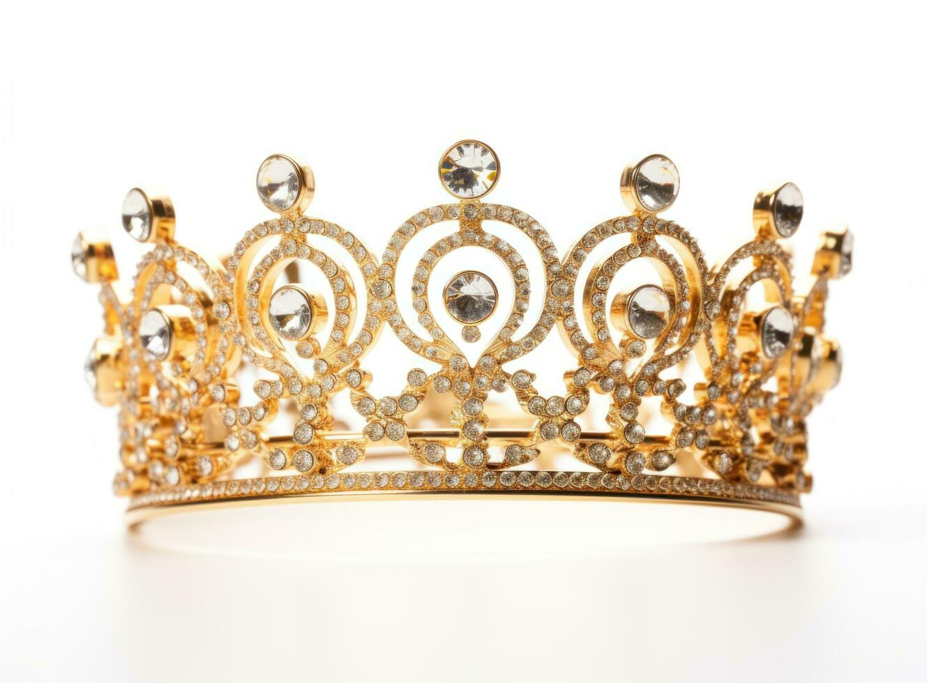 AI generated a shiny, gold crown isolated photo