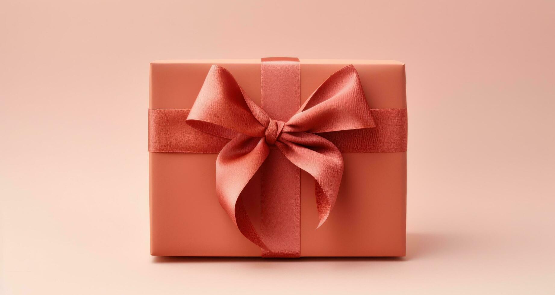 AI generated gift box red with bow photo