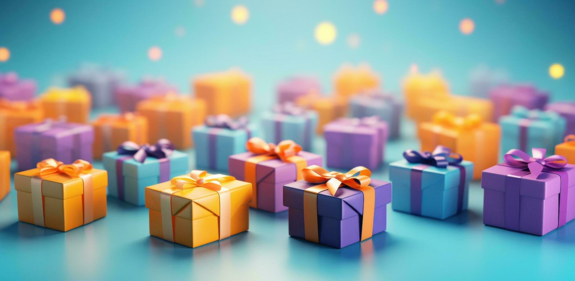 AI generated a bunch of brightly colored gift boxes photo