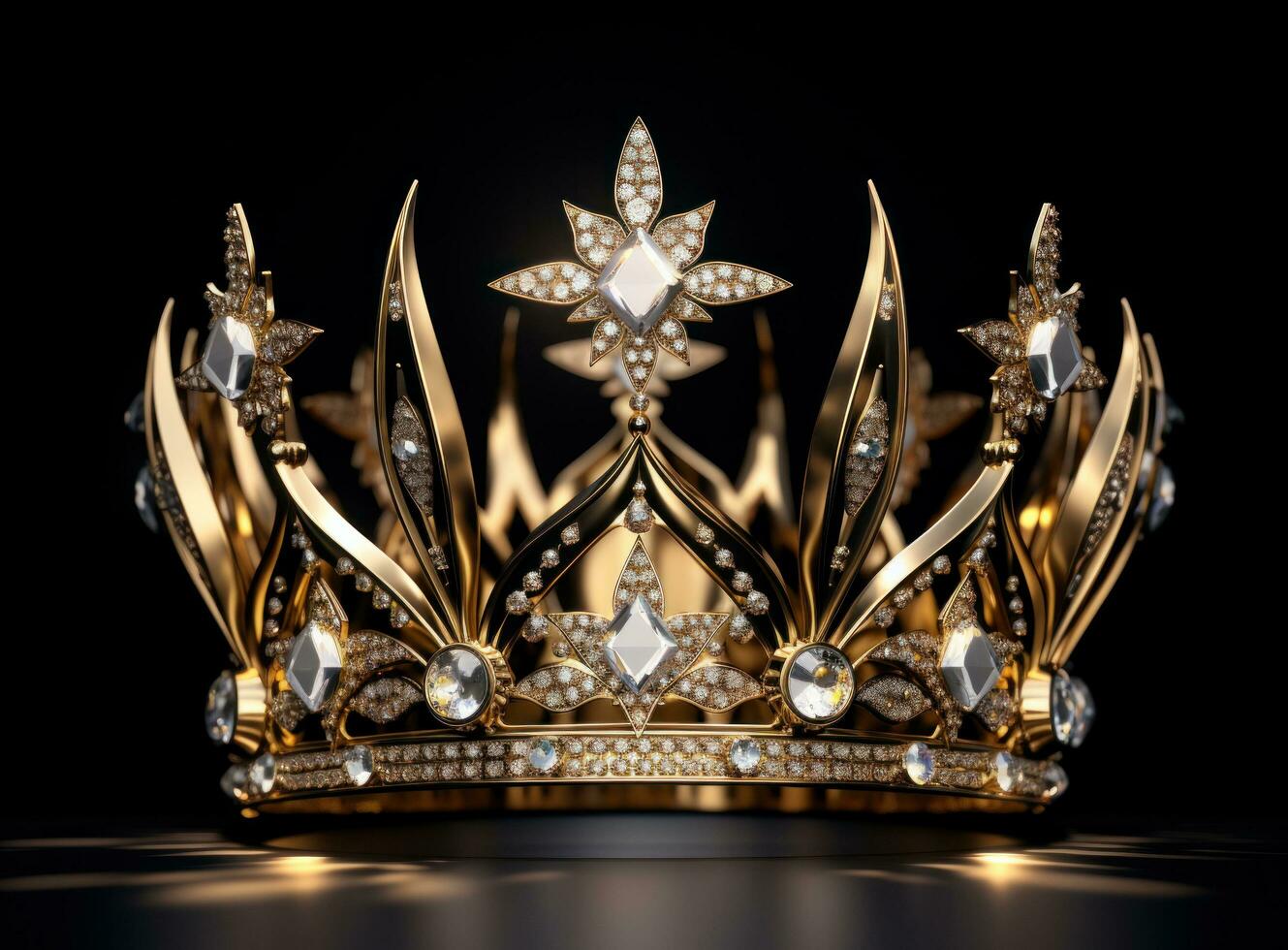 AI generated a shiny, gold crown isolated photo