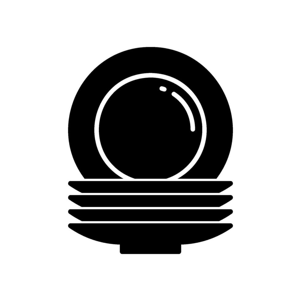 Stack of plates icon for cutlery vector