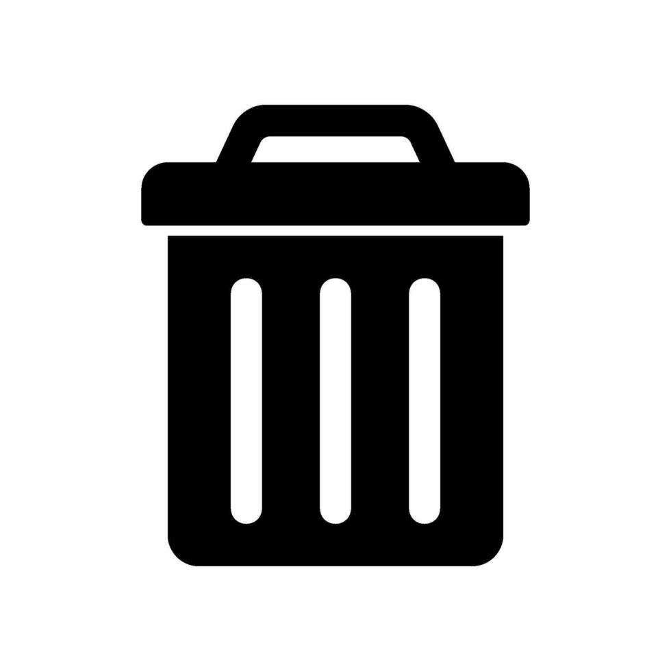 Trash can icon for cleanliness and delete vector