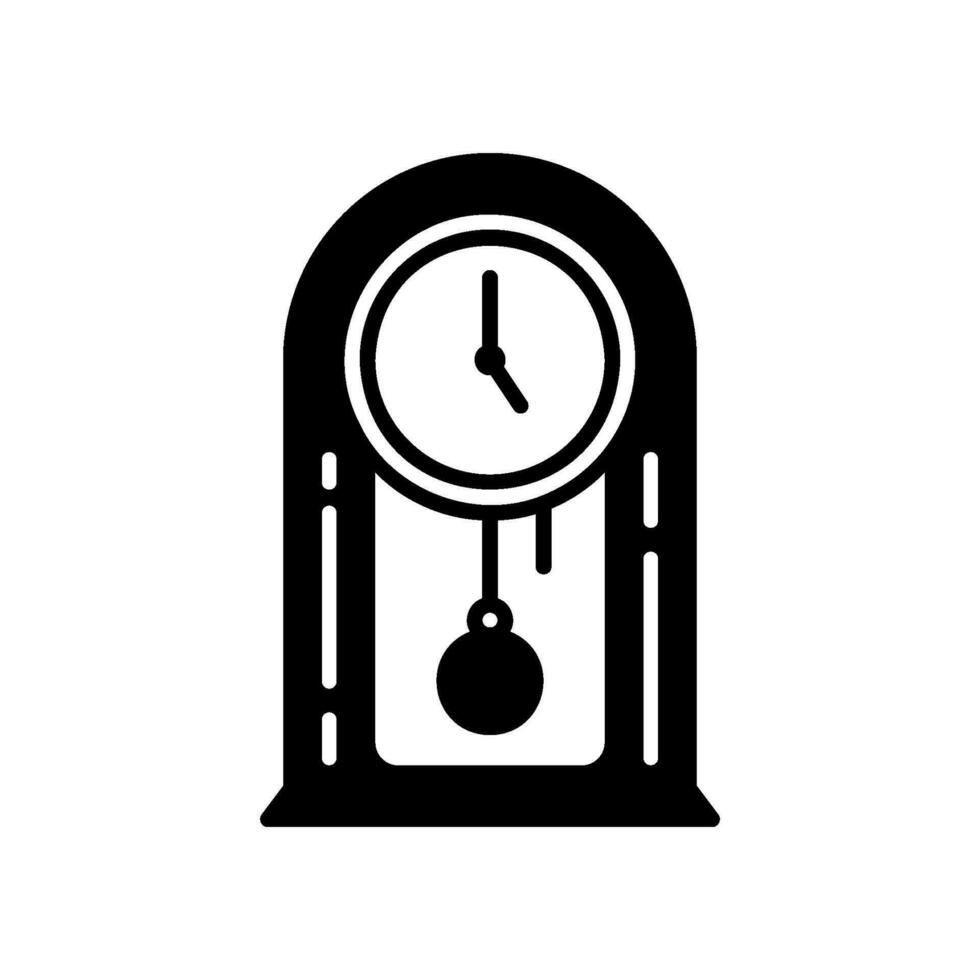 Clásico reloj icono con colgando péndulo vector