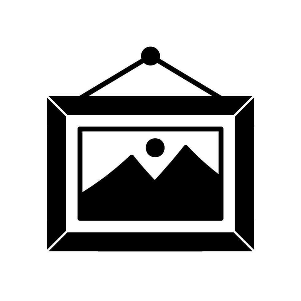 Photo frame icon for hanging paintings vector