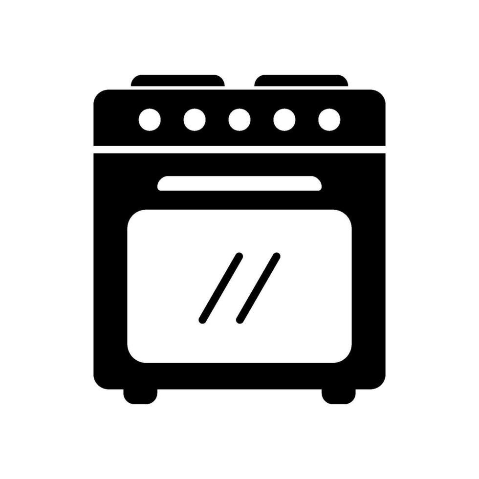 Icon of a gas stove with an oven for baking bread vector