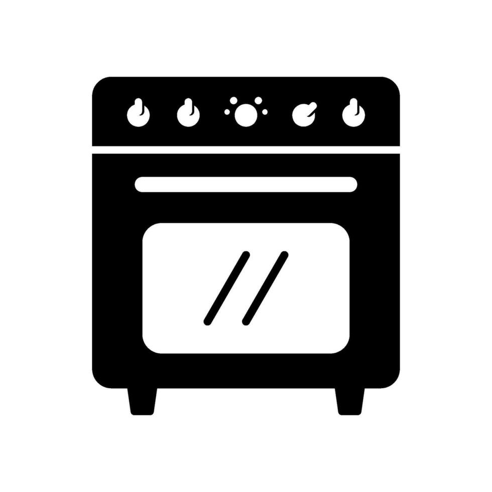 horno icono para horneando un pan y pasteles vector