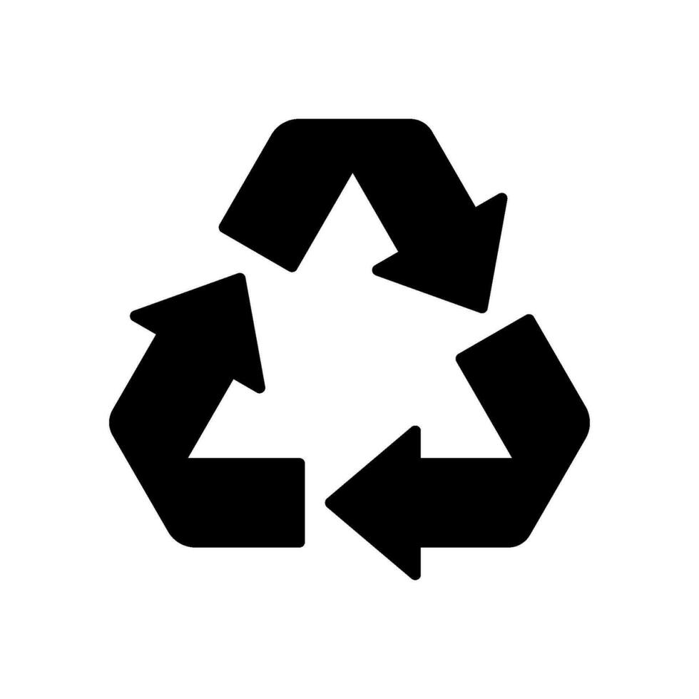 Recycling sign icon with arrow ribbon triangle vector