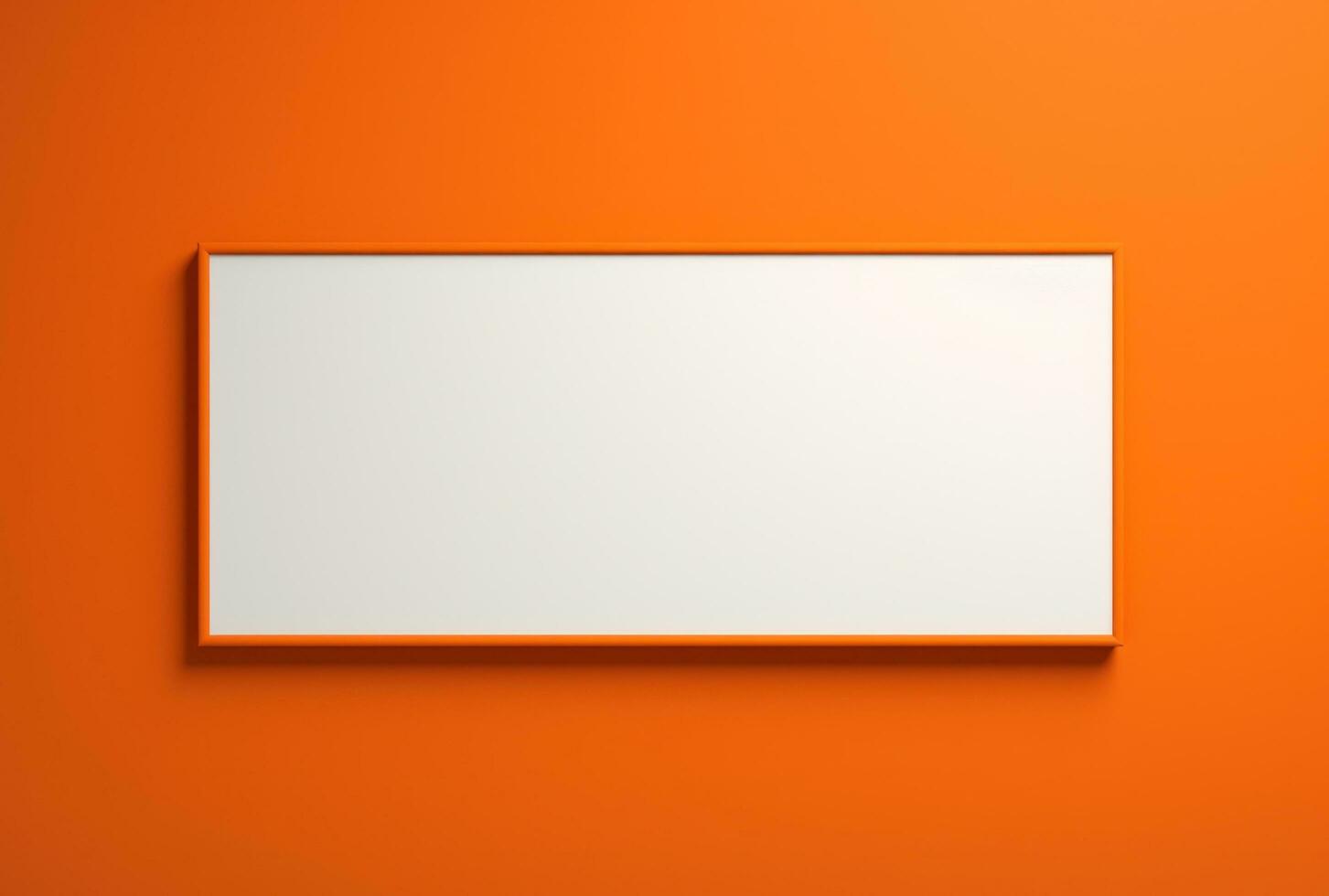 AI generated a white empty frame in orange color photo