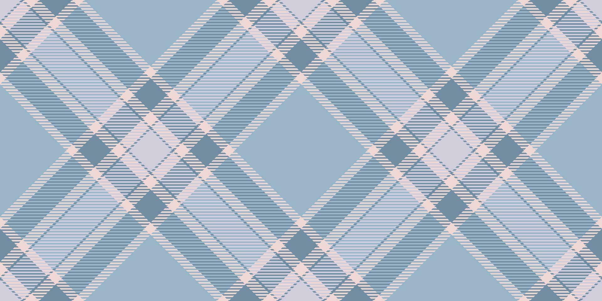 Tracery check fabric texture, 20s plaid textile seamless. Thin vector background tartan pattern in pastel and cyan colors.