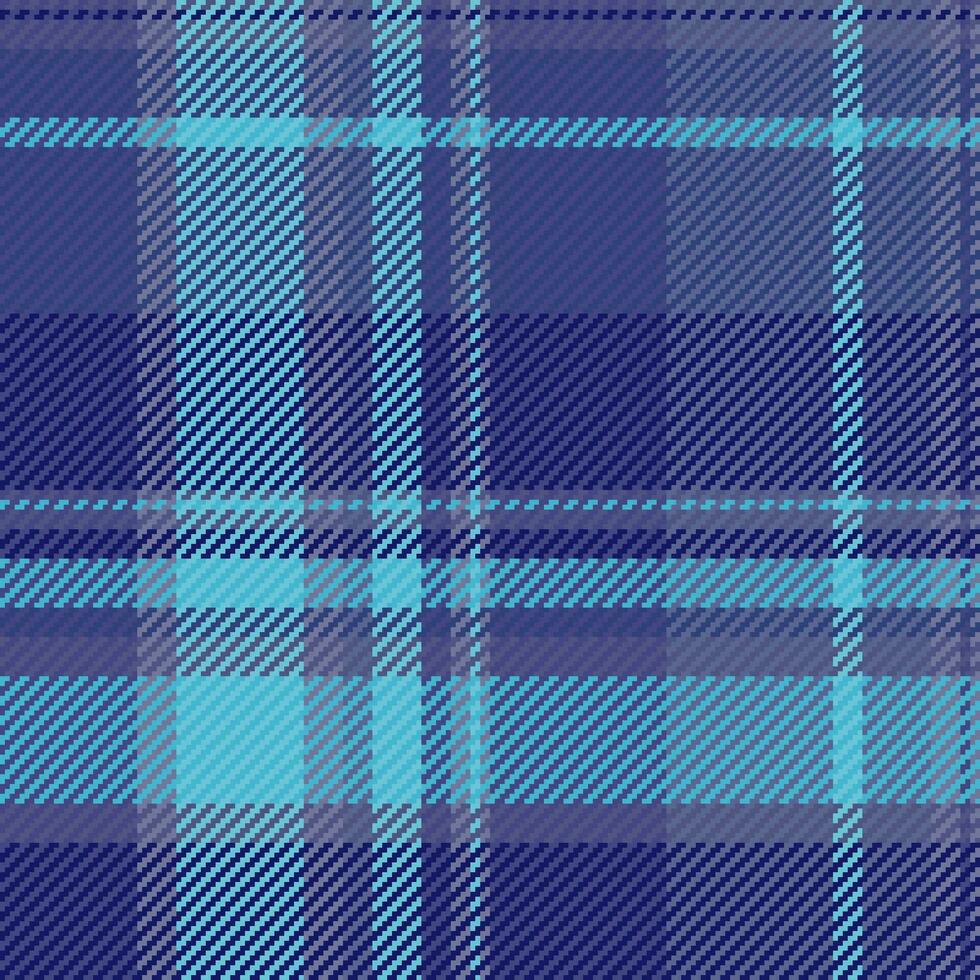 Halftone pattern texture seamless, close-up plaid check tartan. Ireland background fabric textile vector in blue and cyan colors.