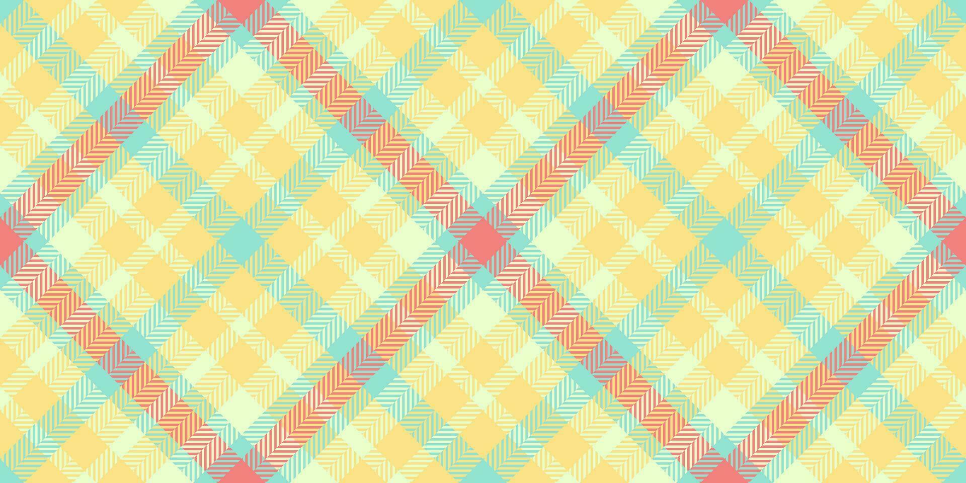 Top textile pattern tartan, content texture plaid check. Frame fabric background seamless vector in yellow and light colors.