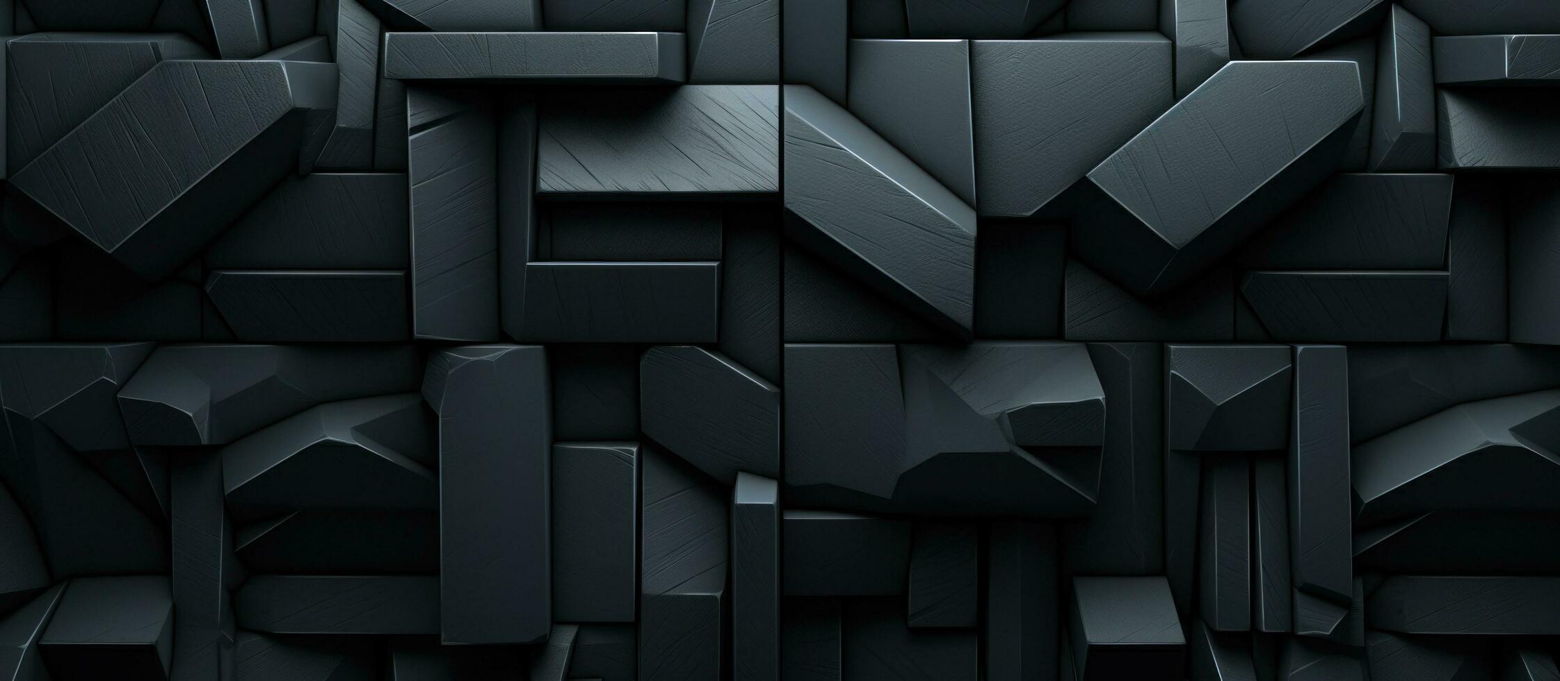 AI generated black geometric background for video production photo