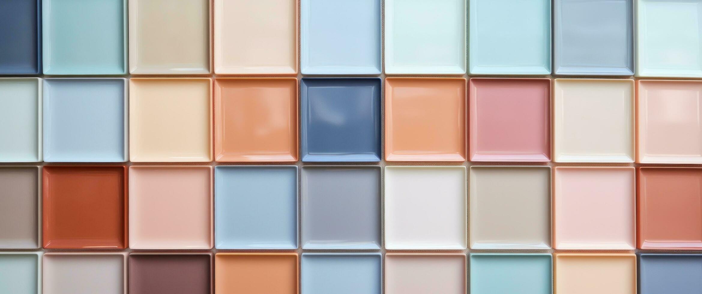 AI generated close up of many colored tiles on a building photo