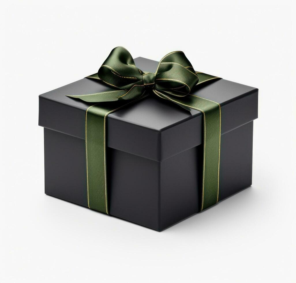 ai generado Navidad regalo negro regalo caja foto