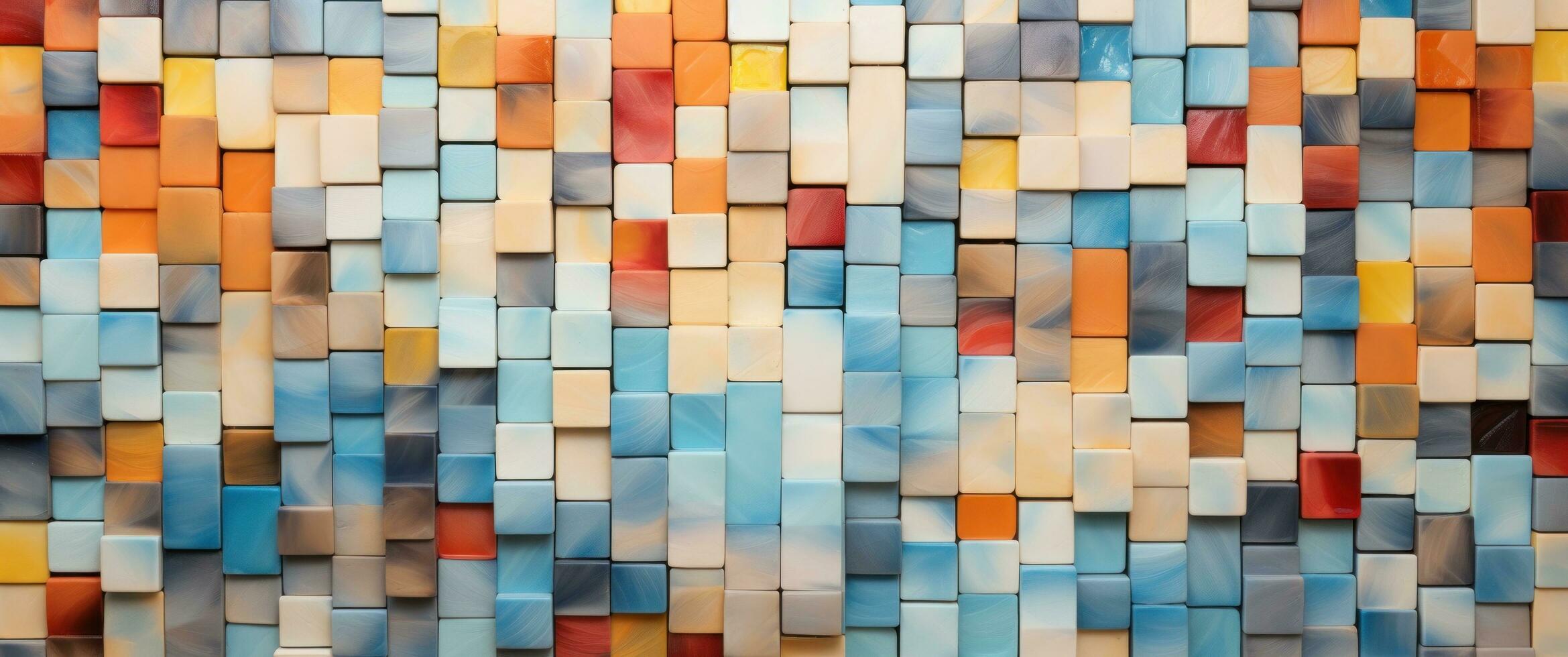 AI generated mosaic art tiles city photo