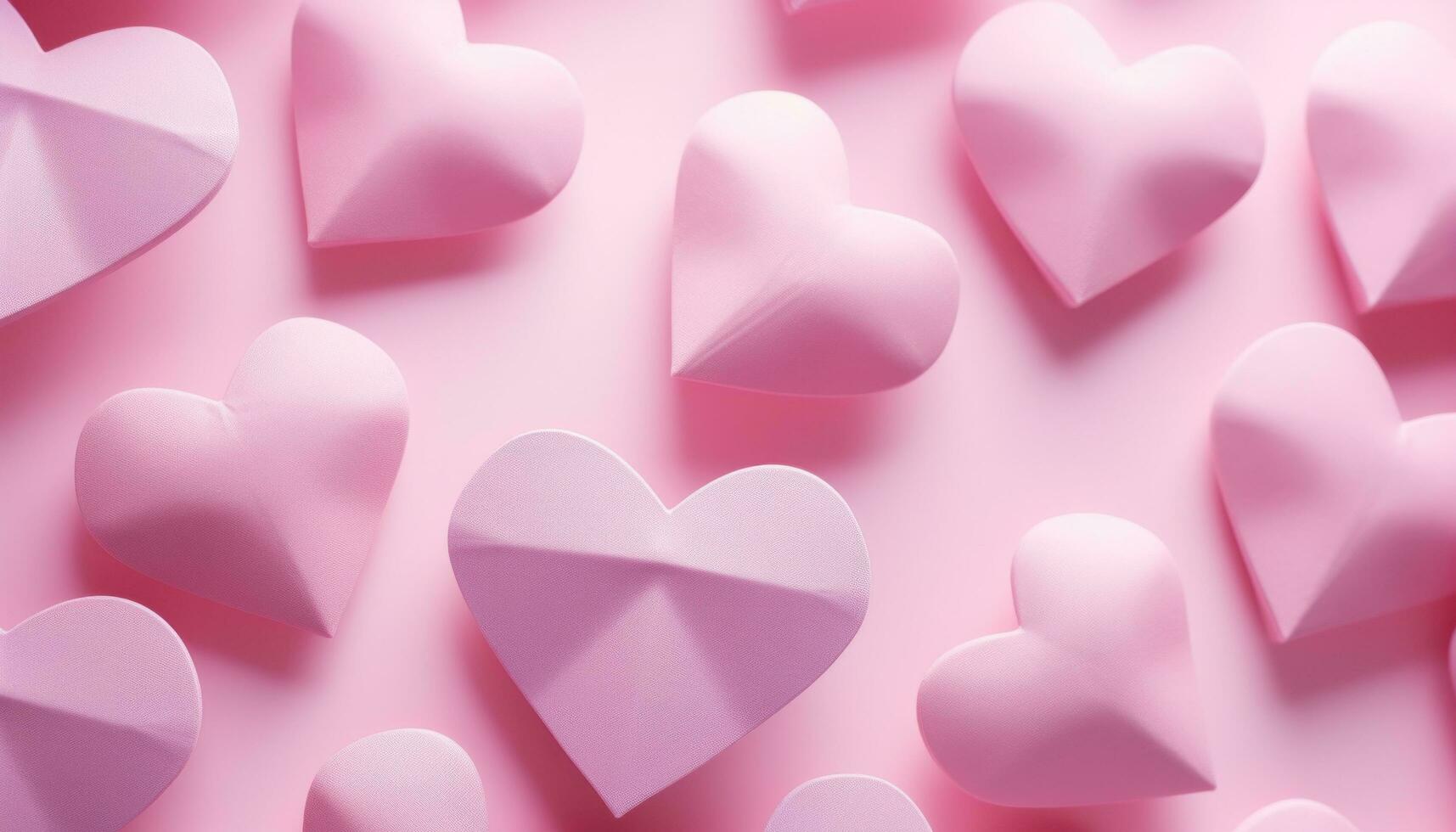 AI generated paper heart background in pink shape photo