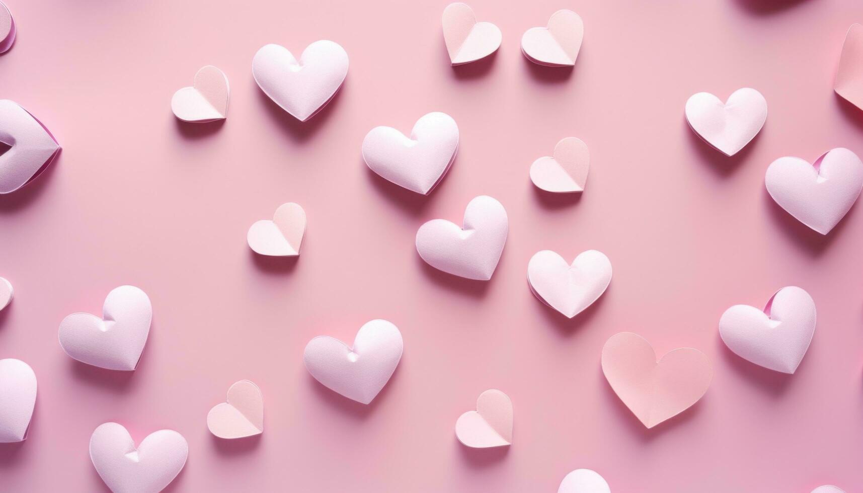 AI generated paper heart background in pink shape photo