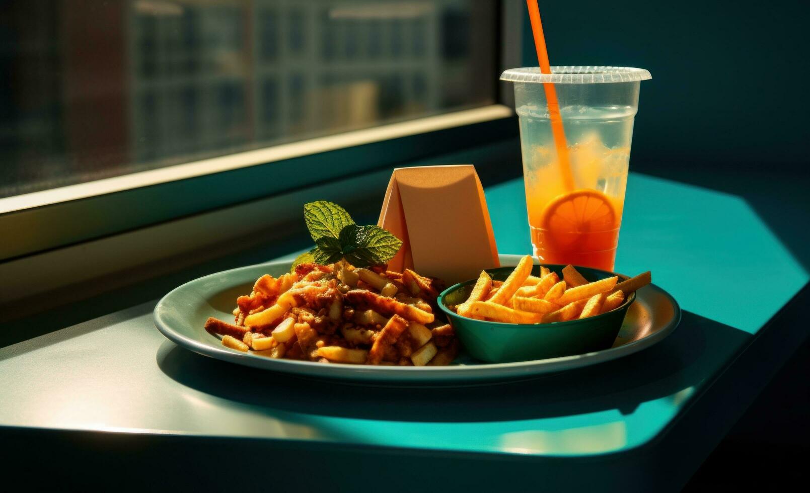 AI generated free meal shoots photo