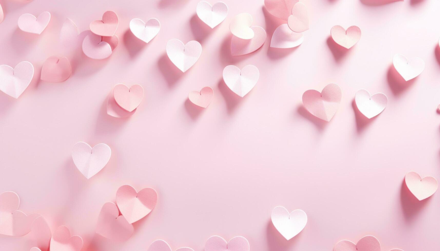 AI generated paper heart background in pink shape photo