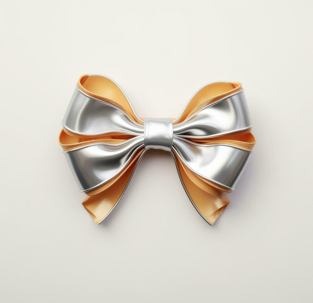 AI generated a gold bow isolated photo