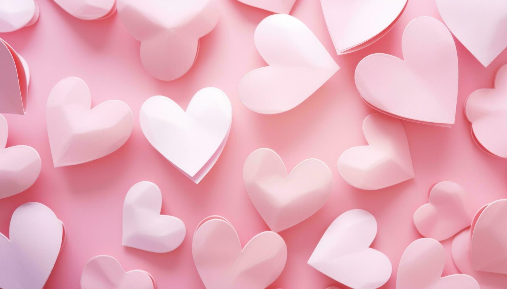 AI generated paper heart background in pink shape photo