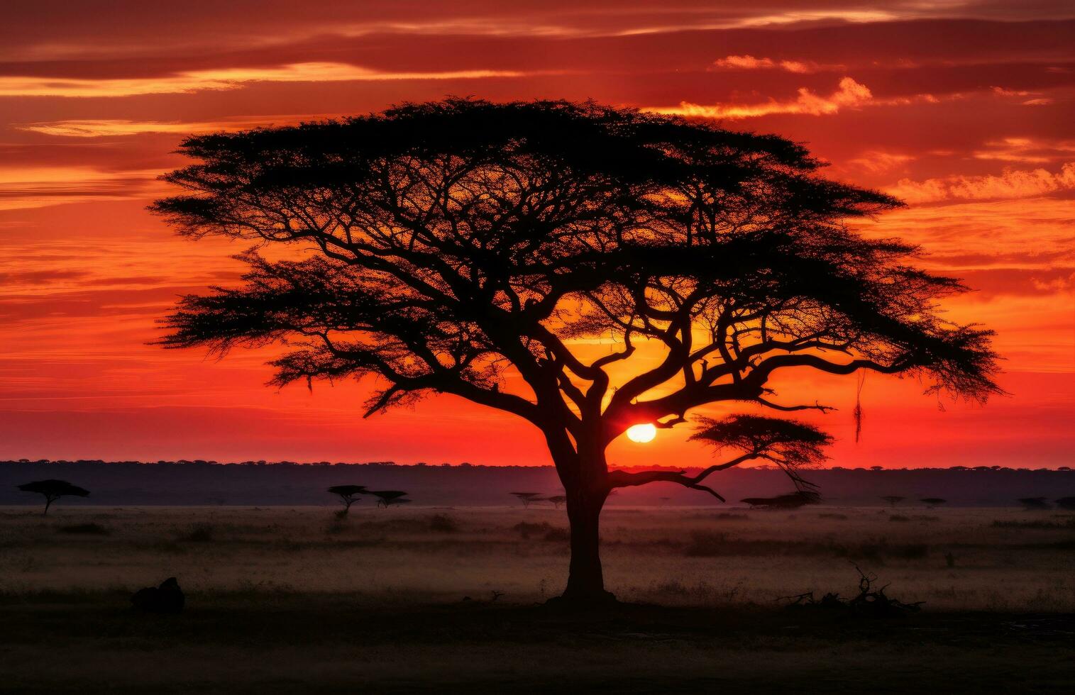 AI generated the sunrise, sunset in kenya photo